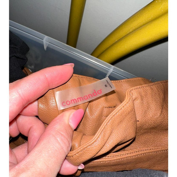 Commando Faux Leather Cropped Paper Bag Pants Brown M - Picture 5 of 5